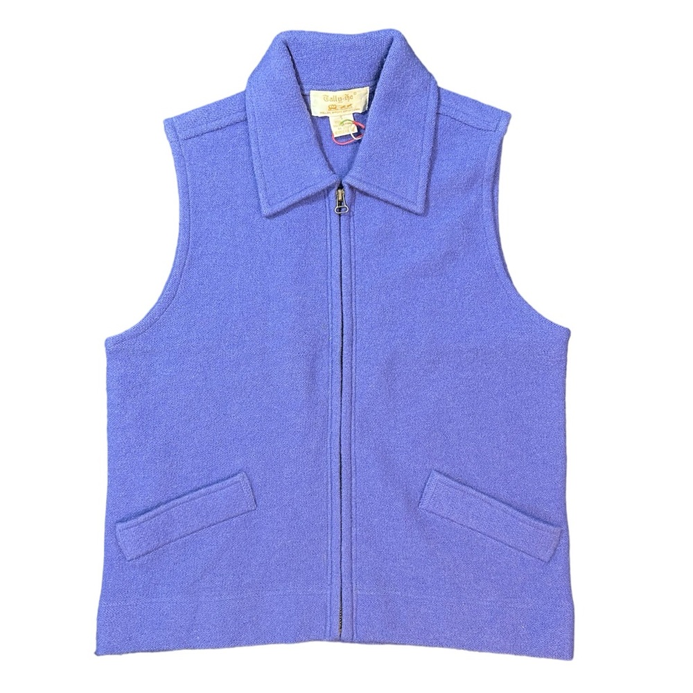 *SOLD* Tally-Ho 100% wool purple zip up vest